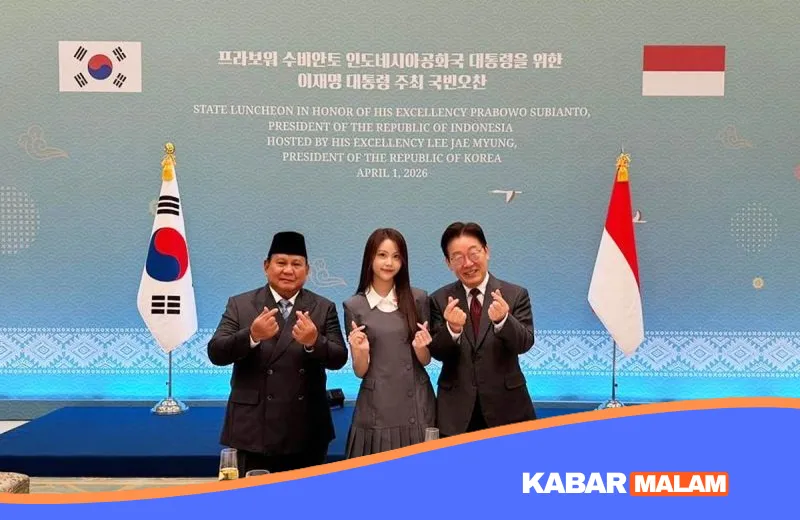 Bikin Heboh! Prabowo Subianto Pose 'Finger Heart' Bareng Idol K-Pop Carmen H2H di Korea Selatan