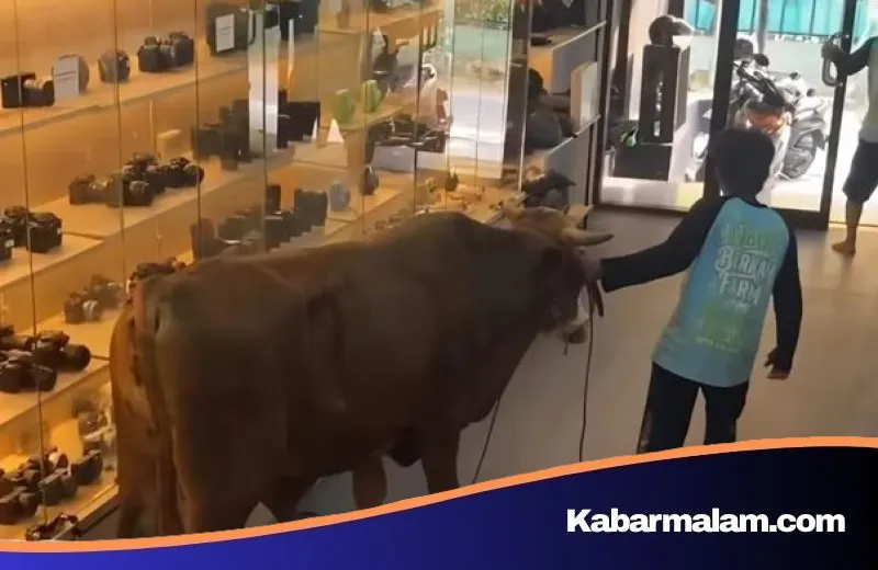 Sapi Kurban "Belanja" di Toko Kamera Bogor, Aksi Mengamuk Terekam Kamera hingga Viral