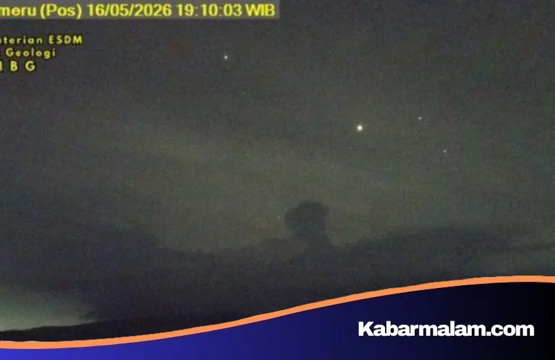 Semeru Siaga! Erupsi Ganda Malam Ini Muntahkan Abu Vulkanik Setinggi 1.000 Meter