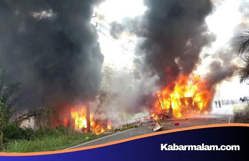 Tragedi Bus ALS Terbakar di Jalinsum Muratara, Enam Penumpang Diduga Tewas Terjebak
